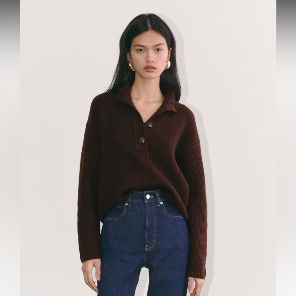 Everlane Cocoon Henley in Wool Cashmere